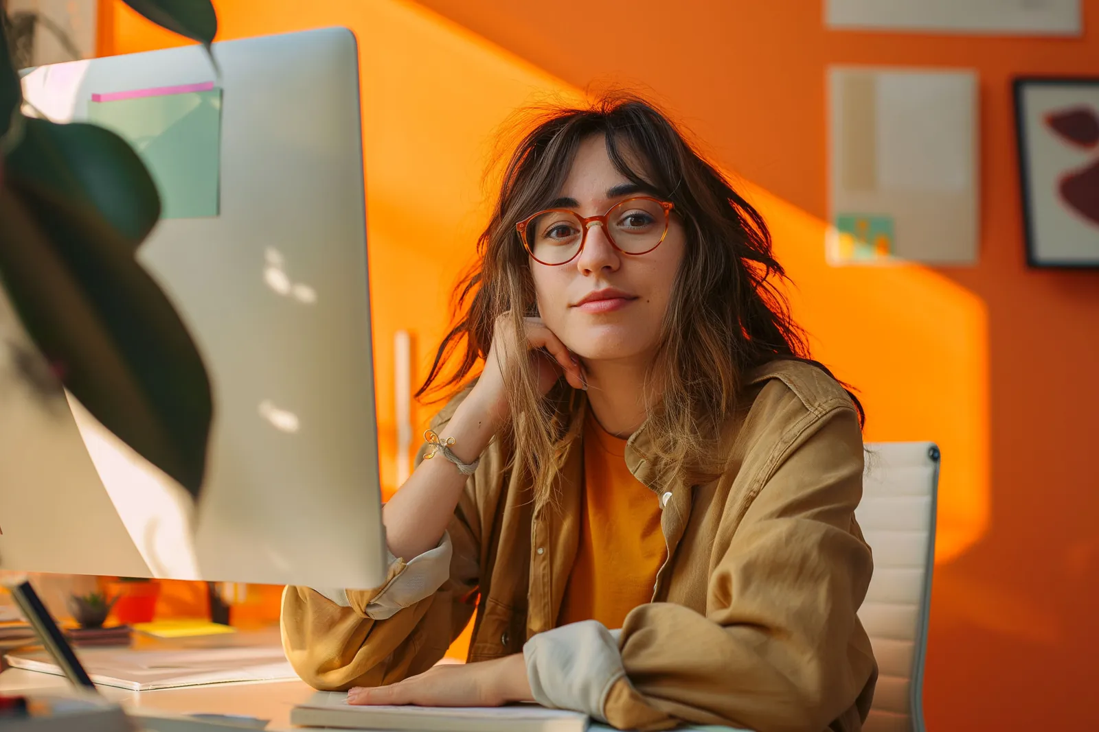 Duas pessoas trocando feedback no trabalho